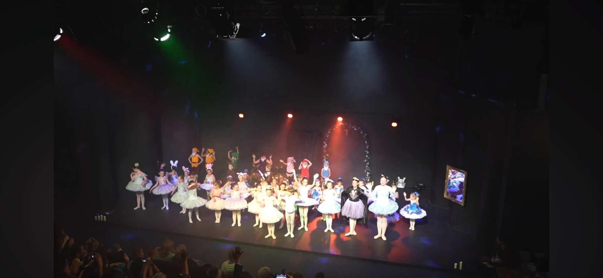 Students performing in the Snow White 2025 school show at Tallaght Theatre